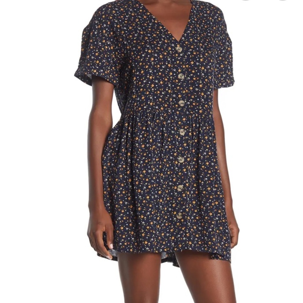 NWT Floral Button Up Babydoll Dress